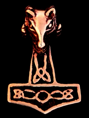 [Atb35-2] Schmuck Anhänger Ram – Widderhammer Mjölnir 3,3 cm – Bronze – Nordisches Schutzamulett
