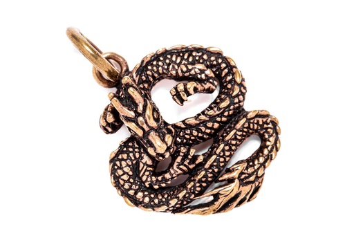 [adb55] Drachen-Anhänger DUCA aus Bronze – Mystisches Amulett für Kraft und Schutz (3 cm)
