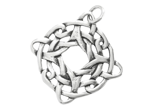 [ac84] Keltisches Amulett, Anhänger 'Nevin – 4 Elemente' aus Silber 925- Mittelalter, Larp, Reenactment Schmuck