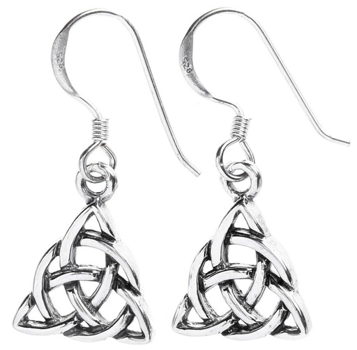 [oh55] Ohrhänger 'Nuada Celtic Triskel' Silber 925 -  Schmuck für Mittelalter, Reenactment und Larp