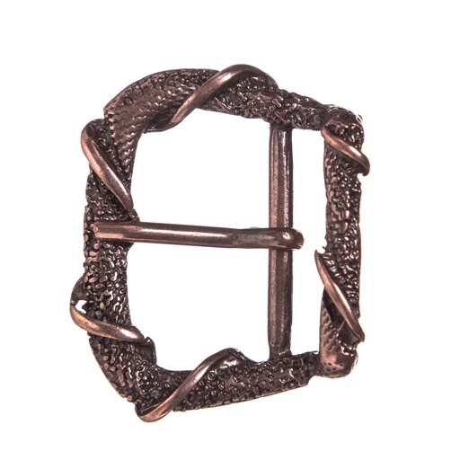 [B669-4] Gürtelschließe „Dragonskin“ in Kupferoptik – Mittelalter-Schließe für 2,5 cm Riemen