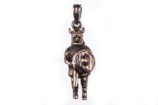 [avb532] Wikinger Anhänger „Arace – Krieger“ aus Bronze – Nordischer Kriegerkopf Amulett 2,7 cm