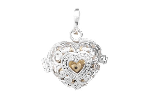 [am200] Elfen-Medaillon FREJA aus 925er Silber mit Klangkugel – Magisches Schmuckstück für Harmonie (2,7 cm)