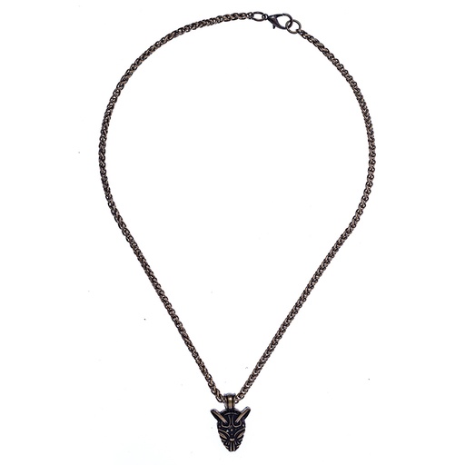 [PK-5163-21] Halskette „Fenrir“ – Altmessingfarbener Wikinger-Wolfsanhänger an Flechtkette