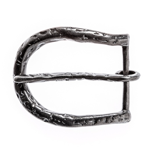 [B608-3] Gürtelschließe „Forged“ – Eisenfarbene Dornschließe in Schmiedeoptik für 4 cm breite Riemen