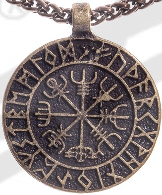 Anhänger VEGVISIR , altmessingfarben