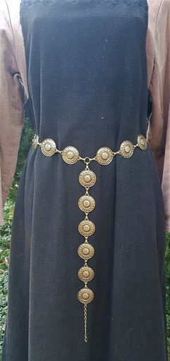 [35634] Kettengürtel Y-Gürtel Y-Schildwall messingfarben Ypsilongürtel Accessoire für Larp, Mittelalter und Alltag