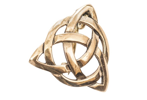 [fb71] Fibel Brosche 'Taliesin' aus Bronze - Mittelalter, Larp, Fantasy Schmuck