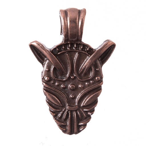 [P-5163-4] Anhänger Fenrir – Kupferfarbener nordischer Wolf Amulett aus Zamak 35 mm