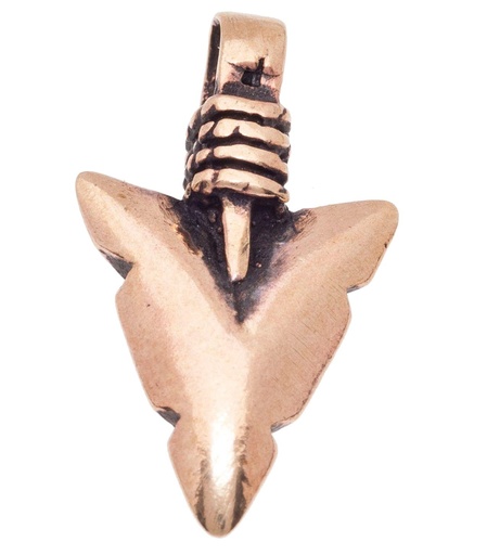 [amb14] Pfeilspitzen-Anhänger SUDRI aus Bronze – Wikinger-Symbol für Schutz und Zielstrebigkeit (2,2 cm)
