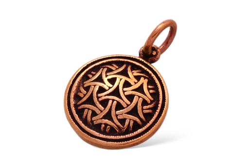 [acb103] Schmuck Anhänger Arin 2,3 cm – Bronze – Keltisches Amulett mit Knotenmuster für Schutz & Unendlichkeit