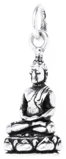 [am69] Schmuckstück  Boho Schmuck Anhänger SIDDHARTA 2.4 cm Kleiner Buddha Silber 2.4 cm