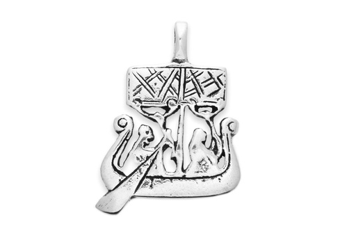 [av16] Anhänger ARHUS Odins Maske aus Silber – Wikinger Amulett 4,3 cm