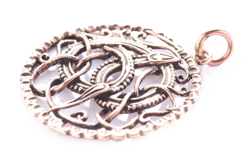 [avb41] Anhänger LOKIS MIDGARDSCHLANGE aus Bronze – Ragnarök Amulett 3,9 cm Ø