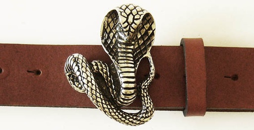 [B3136-1] Cobra, Schlangen-Schließe, silberfarben