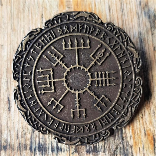 [34058] VEGVISIR, groß, altmessingfarbener Beschlag