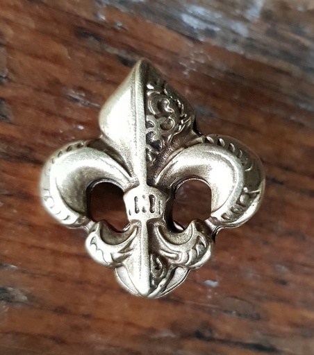 [33643] fleur de lys, messingfarbener Beschlag, klein