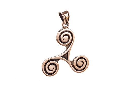 [acb511] Schmuck Anhänger Mila 3,1 cm – Bronze – Keltische Triskele für Wandel & spirituelle Balance