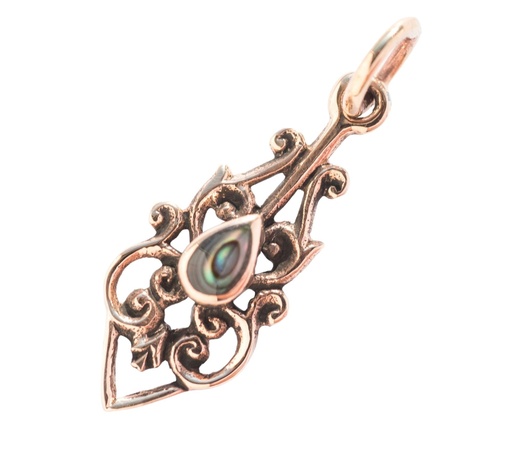 [Asb310-2] Schmuck Anhänger Ninia mit Pauamuschel 2,5 cm – Bronze – Mystisches Amulett der Meereskraft