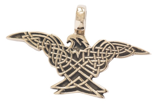 [acb524] Schmuck Anhänger Arcon 4,6 cm – Bronze – Keltischer Greifvogel als Amulett für Schutz & Weisheit