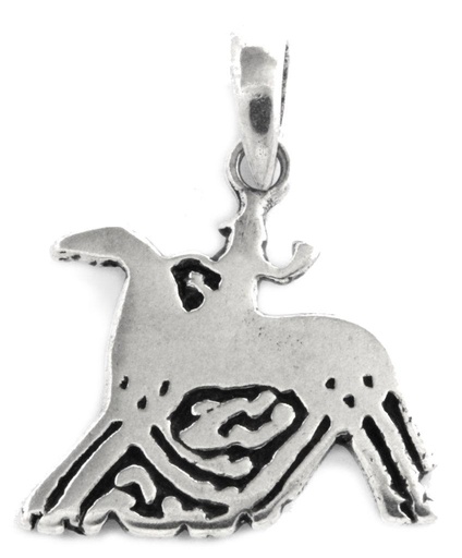 [av64] Anhänger ODIN & SLEIPNIR aus Silber – Wotan auf Pferd Wikinger Amulett 2,3 cm