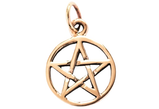 [acb18] Schmuck Anhänger Nima 2,1 cm – Bronze – Kleines keltisches Pentagramm-Amulett für Schutz & Magie