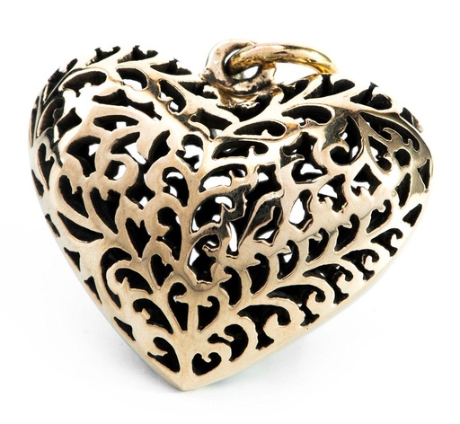 [amb544] Schmuckstück  Schmuck Anhänger JANA 2.9 cm Großes Herz Bronze 2.9 cm
