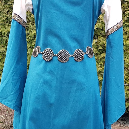 [31684] Kettengürtel Gitterkreis messingfarben Gliedergürtel Accessoire für Larp, Mittelalter und Alltag