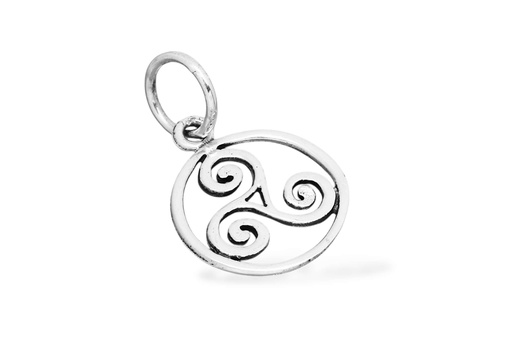 [ac29] Schmuck Anhänger Awen 1,2 cm – Silber 925 – Keltisches Triskele-Amulett für Inspiration & Schutz