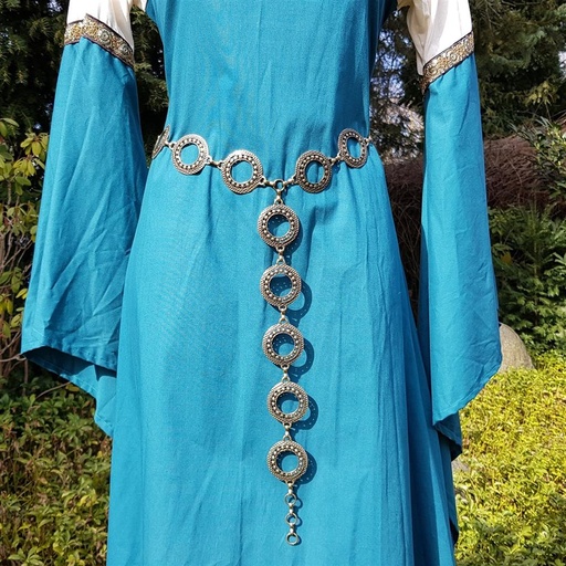 [CY-5352-1] Kettengürtel Y-Gürtel Y-Kugelringe messingfarben Ypsilongürtel Accessoire für Larp, Mittelalter und Alltag