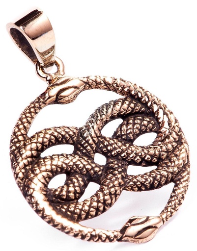 [WK2015-amb30] Amulett, Anhänger 'Alia - Schlangenknoten' aus Bronze - Mittelalter, Larp, Fantasy Schmuck