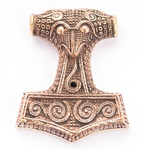 [atb43] Thorshammer Mjölnir Anhänger 'Thortal - Schonenhammer' aus Bronze - Mittelalter, Larp, Reenactment Schmuck