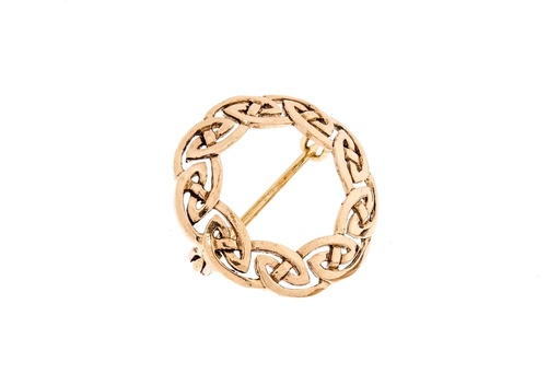 [fb73] Keltische Fibel NIANA aus Bronze – 3 cm Gewandbrosche mit Knotenmuster