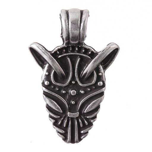 [P-5163-1] Anhänger Fenrir – Silberfarbener Wikinger-Wolf Amulett aus Zamak 35 mm