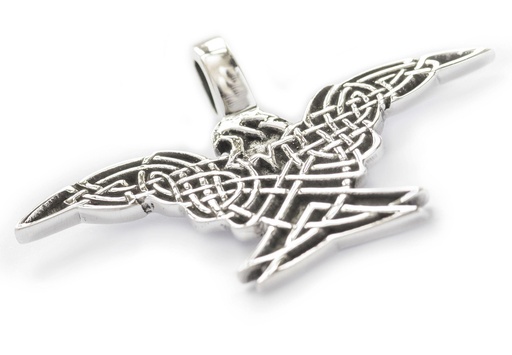 [ac117] Schmuck Anhänger Arcon 4,5 cm – Silber 925 – Keltisches Amulett mit Greifvogel-Symbolik