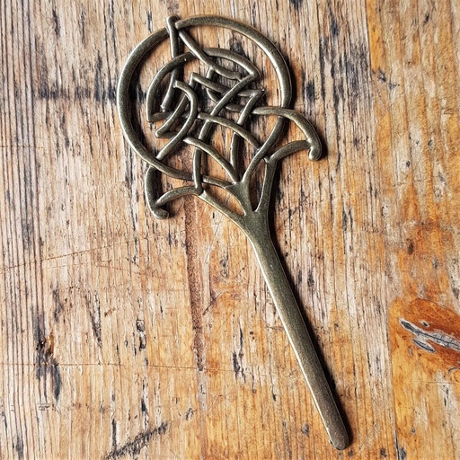 [34152] Haarnadel NIAMH, messingfarbener keltischer Knoten