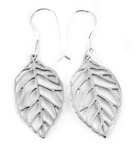 [oh154] FAIRY Ohrringe aus Silber – Elfenhafte Blatt-Ohrhänger 4 cm