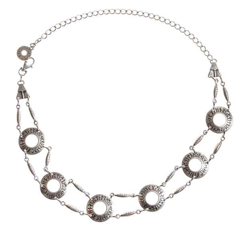 [C-5340-1] Kettengürtel Runenkreise, silberfarben