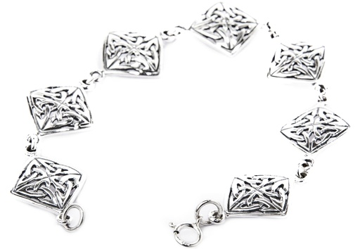 [ark1] Keltische Armkette ALICE aus Silber – 18 cm Glücksarmband mit keltischen Knoten