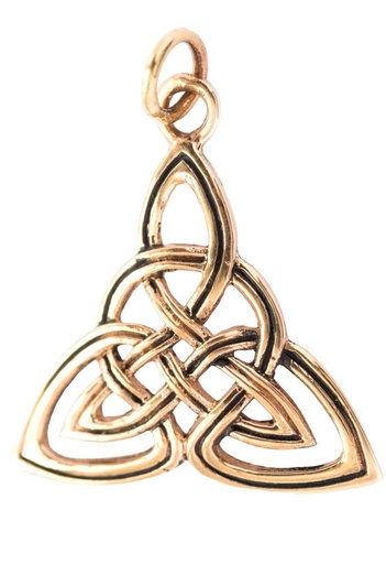 [acb526] Schmuck Anhänger Irina 3,5 cm – Bronze – Keltisches Trinity Knot Amulett für Schutz & spirituelle Kraft