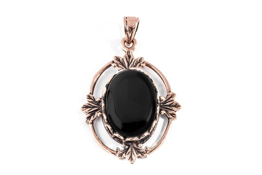 [asb302] Bronze Anhänger MANJA mit Onyx – Mystisches Amulett Schmuck 3,7 cm 