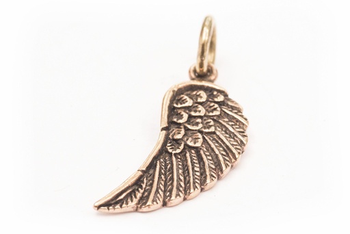 [WK2015-Amb144-2] Schmuck-Anhänger MARA 3,4 cm – Filigraner Engelsflügel aus Bronze für Schutz & Geborgenheit