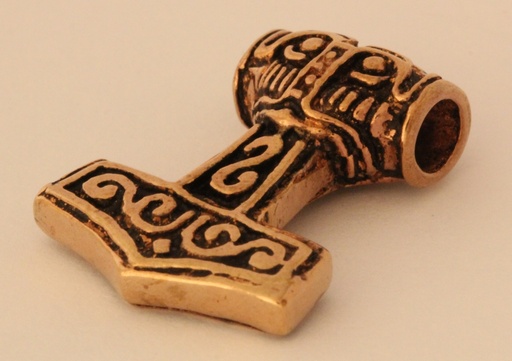[Atb29-2] Schmuck Anhänger Steinthor II – Thorshammer Mjölnir 2,4 cm – Bronze – Nordisches Schutzamulett 