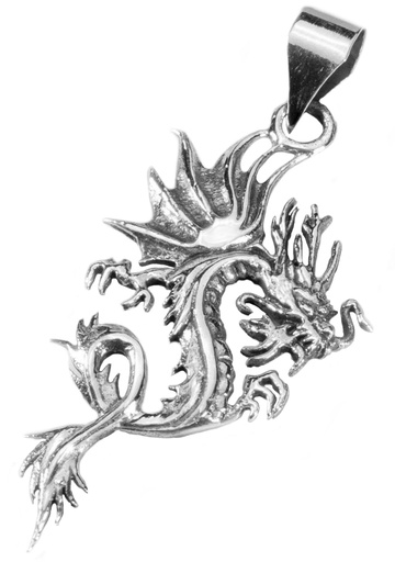 [ad27] Asiatischer Drachen-Anhänger LOKI aus 925er Silber – Symbol für Stärke und Weisheit (4,5 cm)