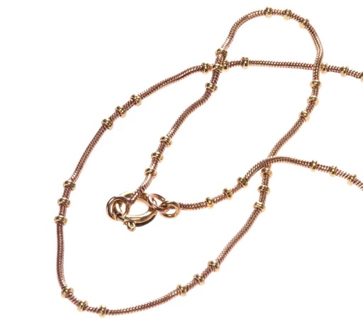 [kb4] Schmuckstück  Zarte Halskette MAYA Collier mit kleinen Kugeln Bronze 40.0 cm