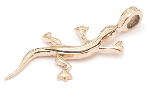 [WK2015-amb513] Schmuck-Anhänger LIZZY 4,8 cm – Symbol der Eidechse aus Bronze für Schutz & Wandel
