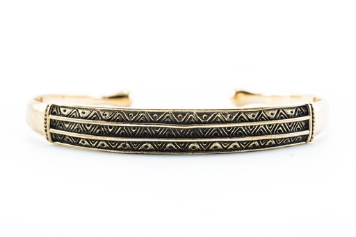 [armb7] Wikinger-Armreif DAGAN aus Bronze – Nordisches Muster Reif Ø 6,5 cm