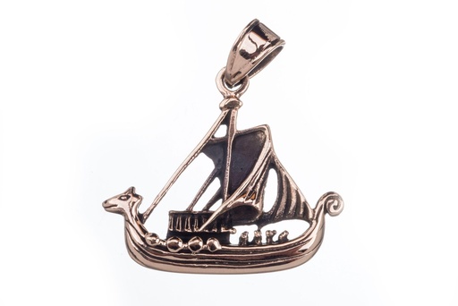 [avb526]  Anhänger NAGLFAR aus Bronze – Wikingerschiff Drachenboot Amulett 3,2 cm