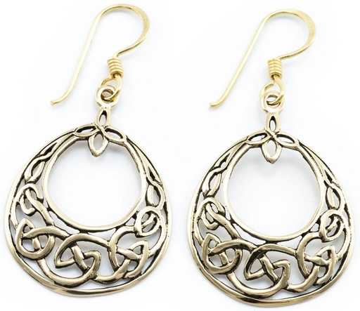 [ohb526] NANSAIDH Ohrringe aus Bronze – Keltische Ohrhänger mit Knotenmuster 4,1 cm