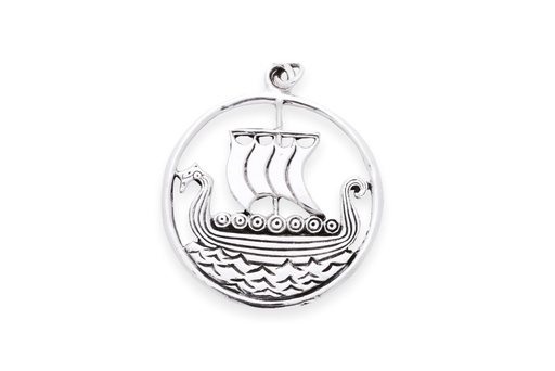 [Av52-2] Schmuck Anhänger Svold – Drachenschiff 2,3 cm – Silber 925 – Nordisches Amulett für Abenteuer und Entdeckergeist